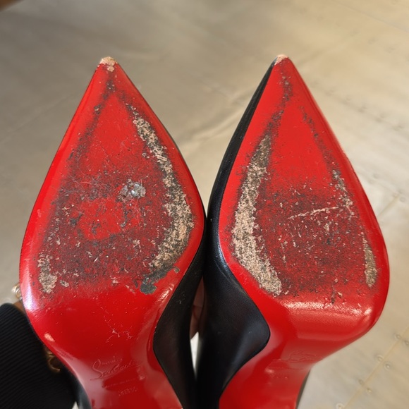 Christian Louboutin pigalle follies black leather 100mm stiletto classic sz 38.5 - Picture 10 of 13